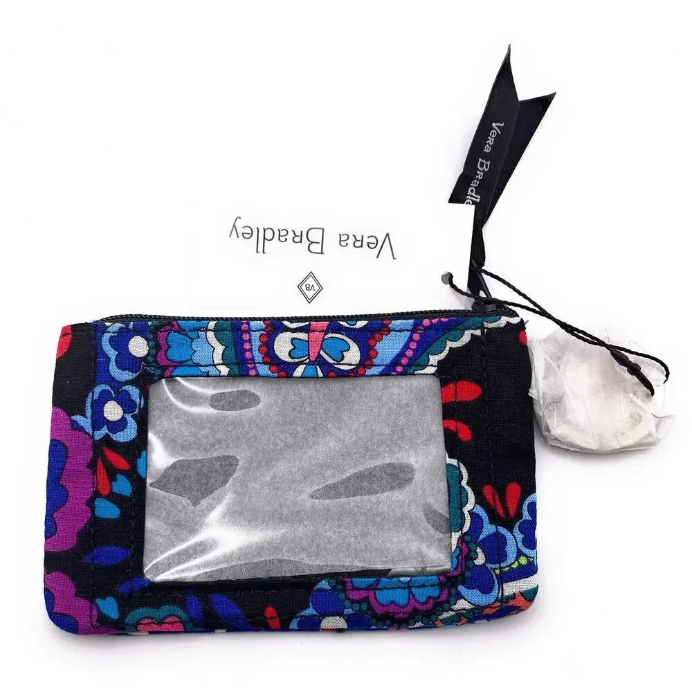 Vera Bradley Zip ID Case Haymarket Paisley retired Pattern Key Ring Coin Purse
